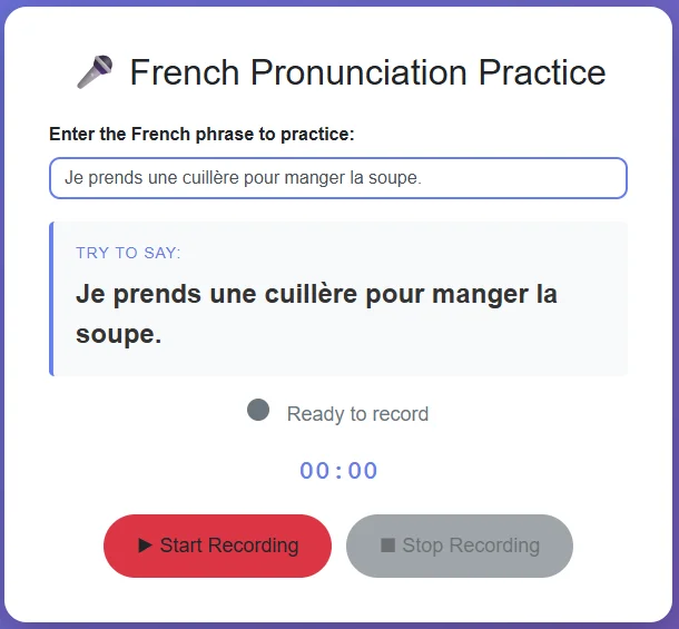 French pronunciation practice